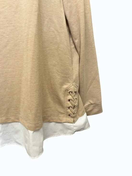2 Dye 4 Tan Layered Fooler Lace Up Sides Tunic Top Size XL - Picture 3 of 6